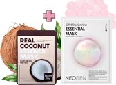 NEOGEN Crystal Caviar Essential Mask (1) & Farmstay Real Coconut Essence Mask (1) - Set van 2 Gezichtsmaskers