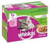 Whiskas - kattenvoer multipack - maaltijdzakjes mix in gelei - 12x100g