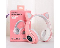 Mogi Products-Draadloze Kinder Hoofdtelefoon -Kattenoortjes-Met Led-Koptelefoon Kinderen