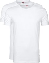 Levi's - T-shirt Ronde Hals Wit 2Pack - Heren - Maat XL - Slim-fit