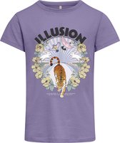 Kids ONLY KOGLUCY FIT S/S PLANET TOP BOX JRS Meisjes T-shirt - Maat 158/164
