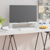 Decoways - TV-meubel/monitorverhoger wit 60x25x11 cm glas