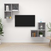 Decoways - 4-delige Tv-meubelset spaanplaat betongrijs