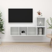 Decoways - 2-delige Tv-meubelset spaanplaat hoogglans wit