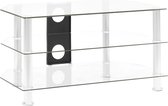 Decoways - Tv-meubel 75x40x40 cm gehard glas transparant