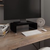 Decoways - Tv-meubel/monitorverhoger zwart 40x25x11 cm glas