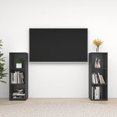Decoways - Tv-meubelen 2 stuks 107x35x37 cm spaanplaat grijs