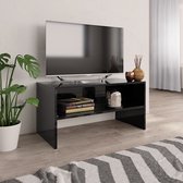 Decoways - Tv-meubel 80x40x40 cm spaanplaat hoogglans zwart