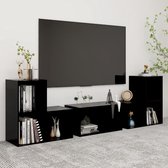 Decoways - 6-delige Tv-meubelset spaanplaat zwart