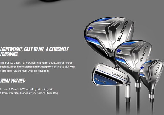 Cobra Fly XL Complete 15-delige Golfset 2021 (steel shaft)