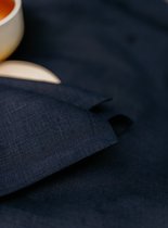 VANLINNEN - Linen Dark blue napkins - natural 100% linen - 45cm x 45cm - 2pcs - blauw linnen servetten