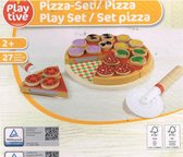 Pizza - set/ Pizza play set/ set Pizza hout hoogwaardig kunststof  vanaf 2 jaar 27 delen