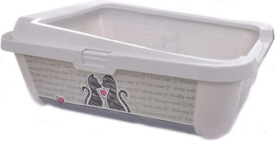 Moderna Trendy Cat Open - Grijs - Kattenbak - 50.5 x 38.5 x 18 cm