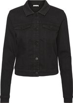 NOISY MAY NMDEBRA L/S BLACK DENIM JACKET NOOS Dames Jas - Maat L