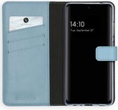 Samsung A52 (4G) Hoesje met Pasjeshouder - Samsung A52s Hoesje - Samsung A52 (5G) Hoesje - Selencia Echt Lederen Booktype - Lichtblauw