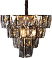 Woonwerkinterieur - Enora - Hanglamp - Kroonluchter - Antraciet - 8 Lichtbronnen