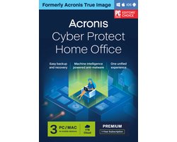 Acronis Cyber Protect Home Office Premium + 1 TB Acronis Cloud Storage - 3 Gebruikers/ 1 Jaar - Windows/MAC