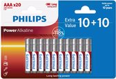 Philips AAA-Batterijen - LR03/1.5V - 20 Stuks - Alkaline Batterij-Pack