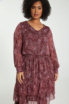Paprika Dames Korte jurk in voile met een bloemenprint - Jurk - Maat 44
