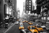 Dibond - Stad - City / New-York in geel / wit / grijs / zwart - 100 x 150 cm.