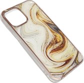 Apple iPhone 13 Hoesje Goud Marmer  Stevige Siliconen TPU Case – iPhone 13 Luxe Xtreme Back Cover Stevige Shockproof telefoon hoesje