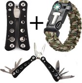 CFO Goods - Compacte Survival Kit - Incl. Paracord Armband 5-in-1 Survival Tool & Multitool Zakmes met 11 Functies