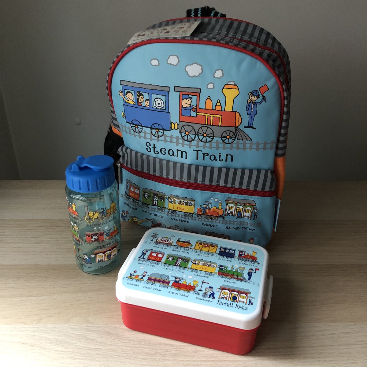 Treinen kinder rugzak met lunchbox en drinkfles - Tyrrell Katz