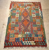 The Curious- Turks tapijt- Kilim- Handgemaakt- %100 Wol- Multikleur Patroon- 177x128 cm