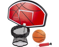 VirtuFit Trampolinebasket - Basketbal Ring - met Bal - Rood - Ø 20 cm - Inclusief Bal en Pomp - Eenvoudig te Bevestigen - Complete Set - Trampoline Basketbal - Basketbalringen - Basketbalnet