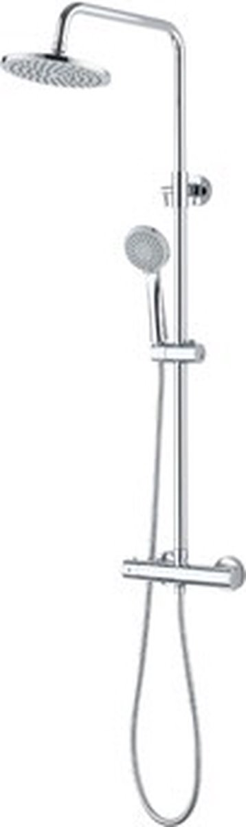 Aloni Opbouw Regen doucheset - douchekolom opbouw -20 cm Rond Chroom Thermostatisch