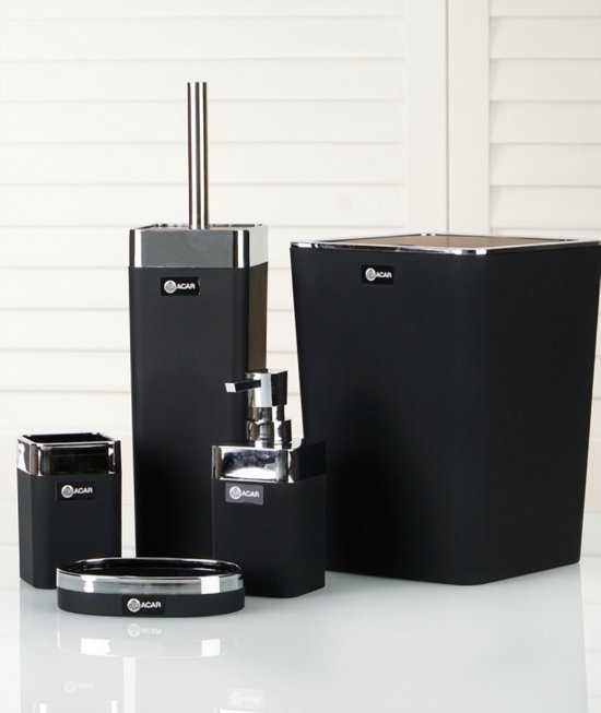 Yorkmills 6 stuks bamboe badkamer accessoires set, badkamer accessoire set, badkamer prullenbak toiletborstel set, duurzame tandenborstel houder
