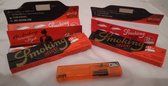 Smoking Deluxe King Size Rokersvloei + Tips 2 in 1 Compleet 4 pack Lange Vloei + 1 Aansteker