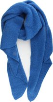 Elvine Wool Scarf- Puntige Lange Warme Dames Sjaal- Leertje- Uni- Luxe Cadeau- Winter- Omslagdoek- Kobalt blauw
