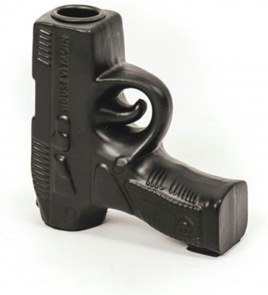 Housevitamin Gun/Pistool Kandelaar - Zwart - Keramiek - 12x12x4cm