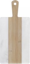 Poêle à découper - Planche à servir - Planche à découper bambou marbre - marbre - bambou - 38 x 18 x 1cm