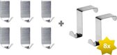 FSW-Products - Set van haken - 2 Stuks deurhaken & 6 Stuks zelfklevende ophanghaken - Deurhaken - Kapstokhaken - Kledinghaken - Ophanghaakjes - Muurhaken - Wand