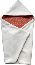 Omslagdoek baby brick en ecru 70 x 70 cm