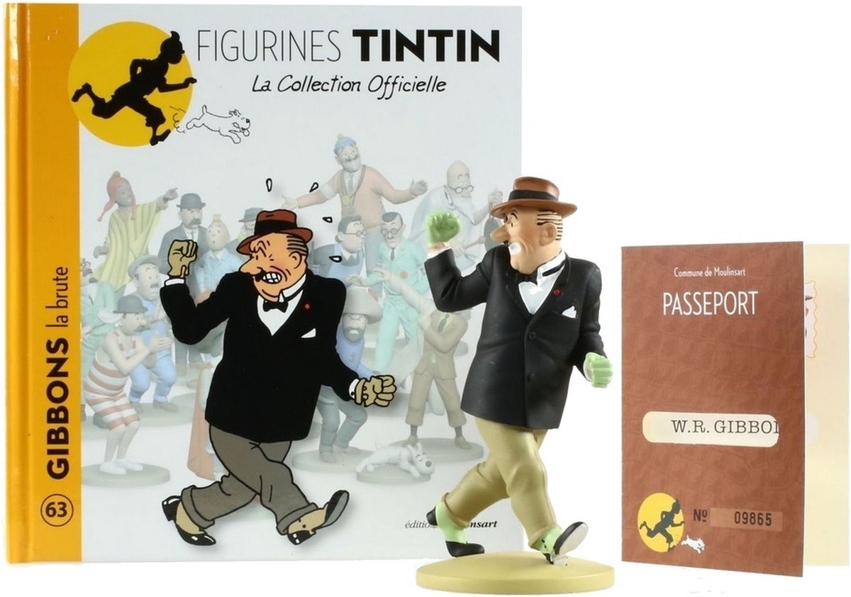 Tintin - figurine de collection Gibbons + livret de collection français