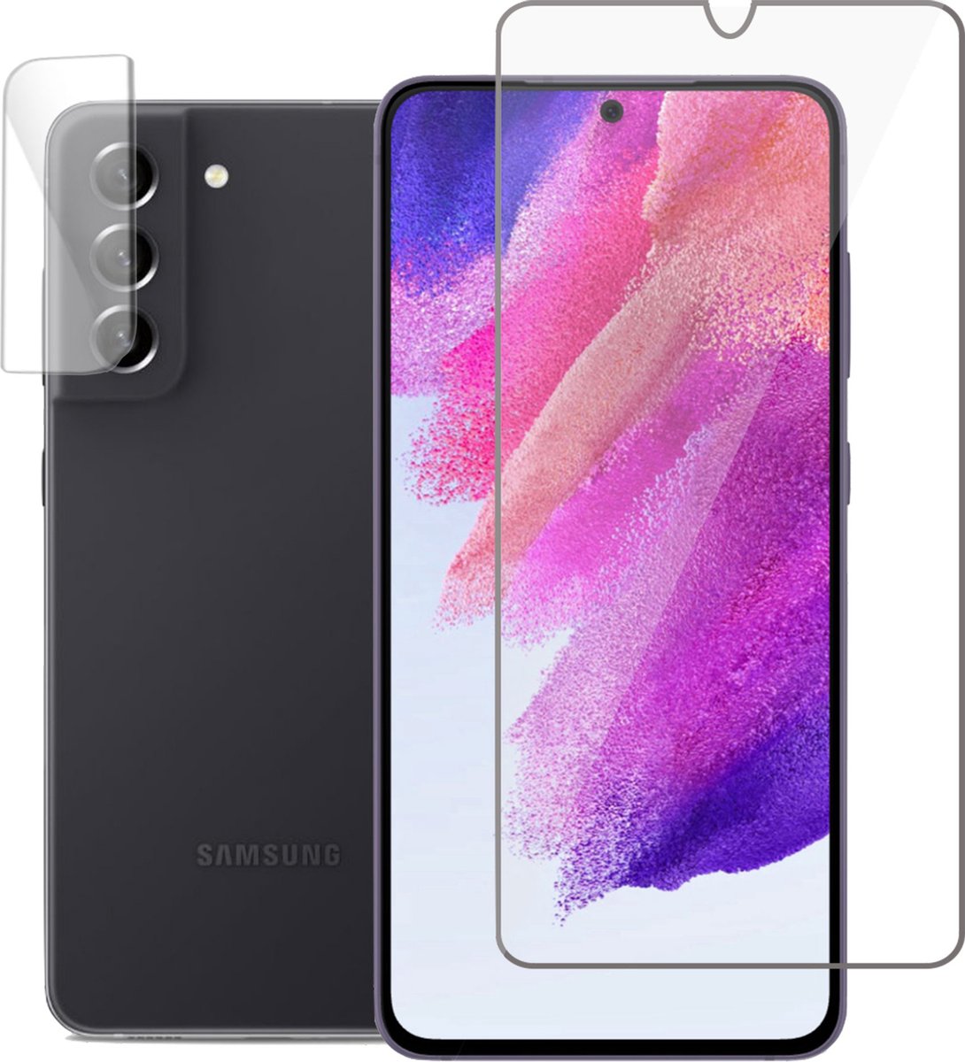 Screenprotector geschikt voor Samsung S21 FE - Camera Gehard Glas Screen Protector