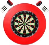 Darts Set set - Plain - dartbord - plus surround ring rood - plus 2 sets - dartpijlen