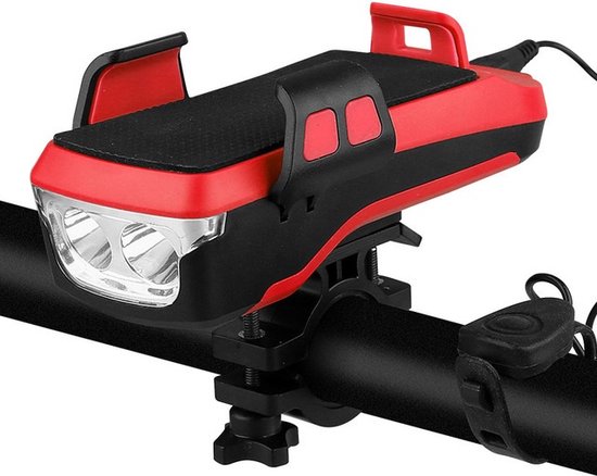 Pro Sport Lights Koplamp 550Lumen - Telefoonhouder fiets met Powerbank - Fietslicht USB Oplaadbaar - met hoorn — afbeelding 2