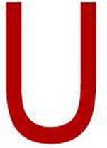 Mini letter U, rood wit 22,8 x 38 mm - 12/vel