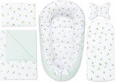 Babynestje - Babynest 5 elementen SET - Draagbare nest met dekentje - Dubbelzijdig - 60 x 105 cm - Polipody