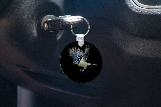 Porte-clés - Pimpelmees sur fond noir - Plastique - Rond