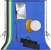 Everest Fotostudioset met softboxlampen, achtergrond en reflector