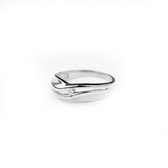 Silventi 943282804-50 Zilveren Ring - Dames - Zirkonia - Fantasie - 6 mm Breed - Maat 50 - Rhodium - Zilver