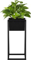 Springos Staande Plantenbak | Plantenbakken | Bloempothouder | Metaal Zwart | 40 cm