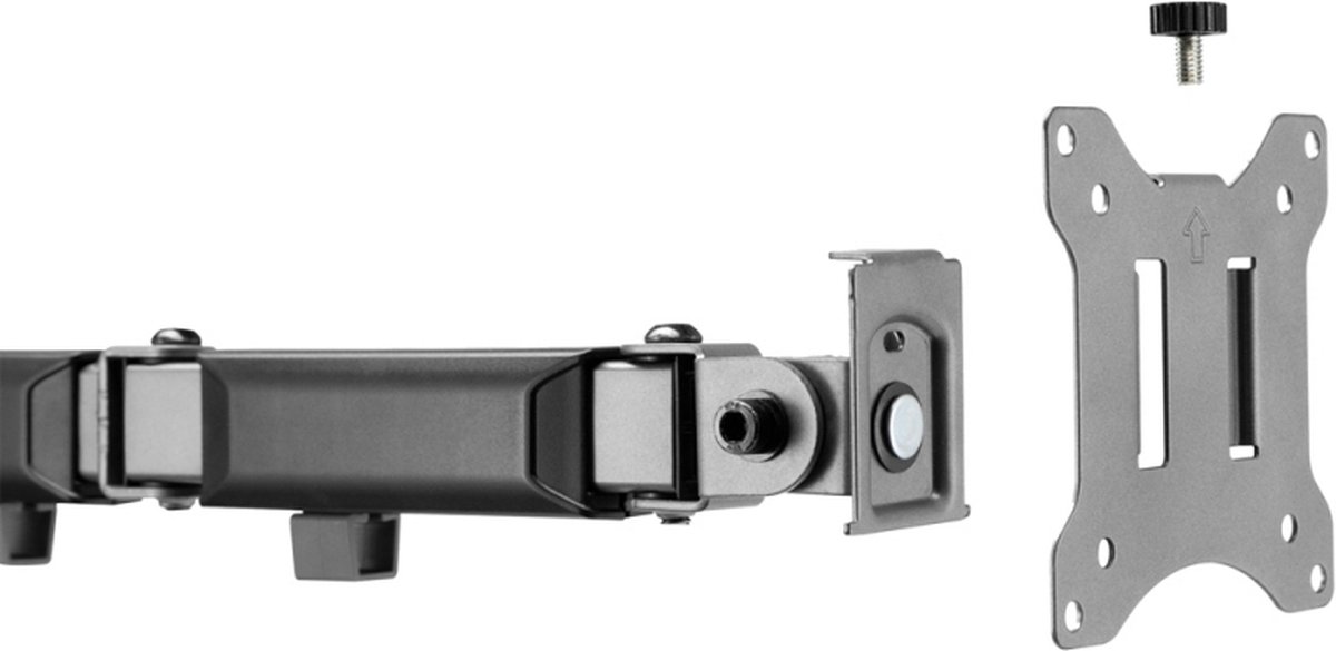 Dubbele monitor bureaubevestiging, zware extra hoge 865 mm paal verticale stapel schermbevestiging voor 24-57 inch monitoren met kantelbare rotatie, gewicht 2-27 kg per arm, VESA 75/100 mm