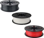 Gembird PLA Filament - 1.75mm - 200 gram- Voordeelset - Zwart, Wit, Rood - 3D printer filament