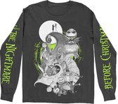 Disney The Nightmare Before Christmas Longsleeve shirt -M- Characters Green Glow Zwart